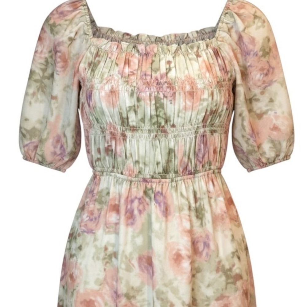 Jiuxin Couture Floral Dress Womens Small Smocked Cottage Romantic NEW w/ Tags
